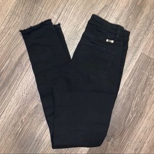 Kancan Black Midrise Distressed Knee Denim